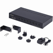 StarTech 8-Port DisplayPort 1.2 KVM Switch, 4K 60Hz, USB 2.0 Hub, Push-Button and Hotkey Switching, 1U Rack Mount Kit, R8AD122-KVM-SWITCH