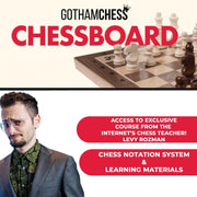 GothamChess GTHM0104 Chess Game board , Premium Wooden Finish Folding Board with Magnetic Pieces, Brown