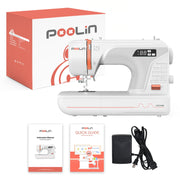Poolin EOC2100 Computerized Sewing Machine, 107 Stitch Types, 8 Buttonhole Styles, Auto Needle Threader, Metal Construction, LED Light, EOC2100