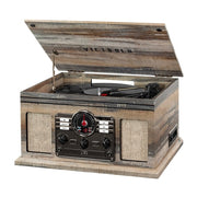 Victor VTA-200B-FSG 6-in-1 Nostalgic Bluetooth Record Player with 3-speed Turntable, Shiplap Grey