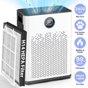 AIRFIRE AP307 Medical-Grade H14 HEPA Filter, Black + Gray