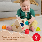 Fisher-Price Wooden Silicone Shape Sorter Developmental Activity Toy Multicolor 6 Months+ JCY41