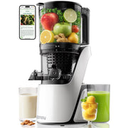 Canoly C16 Cold Press Juicer - 250W AC Brushless Motor for Whole Fruits Batch Juicing, Quiet Slow Juicing, White