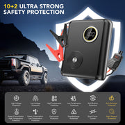 HOMSHADE Car Battery Jump Starter, 6000A Peak Current, PD 60W Fast Charging, 27500mAh Capacity, 12V Portable for Gas and 12L Diesel Engines, LED Display, 1500LM Emergency Light, N8 MAX
