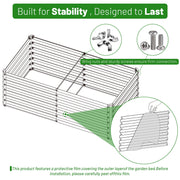 SnugNiture Galvanized Metal Raised Garden Bed, Rust Resistant Powder-Coated Steel, 6x3x2 ft, White