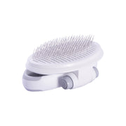 Pet Life 'Gyrater' Travel Self-Cleaning Swivel Grooming Slicker Pet Brush - WHITE ONE SIZE