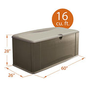 Rubbermaid Deck Box with Seat, Extra Large, 120 Gal., 16 cu. ft., Olive Steel (FG5E3900OLVSS)