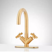 Signature Hardware SHWSCVA107BG Vassor 8 in. Widespread Double Handle Bathroom Faucet in Brushed Gold