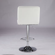 EDX Bar Stools Set of 2, Modern Adjustable Armless Swivel Counter Stools with White PU Leather, Padded Mid-Back, Chromed Steel Base