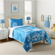 Disney Princess Cinderella's Castle Bedding Set, Blue, Twin/Full, 2-Piece Quilted Polyester Microfiber