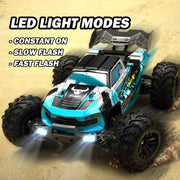 Flypear 1:16 Scale Fast RC Car, 80 KPH Brushless Motor, 4WD Off-Road Monster Truck, Blue, 2.4 GHz Remote Control, Dual Rechargeable Batteries, SG116MAX-2