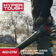 Hyper Tough 20V Brushless Cordless Leaf Blower, 460 CFM, 110 MPH, 4.0Ah Battery, Charging Cable
