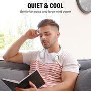 Morelax Portable Neck Fan, Bladeless Wearable Cooler, 4000mAh Rechargeable Battery, White, F312W