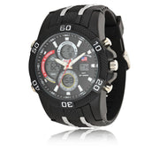 U.S. Polo Assn. Big & Tall Digital Watch - Black and Silver Link - US9724WM