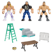 WWE Knuckle Crunchers WrestleMania Action Figures Set with 3 Figures, Launcher, 4 Ringside Accessories, Multicolor, JLH07