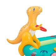 Bluescape Dino Inflatable Play Center, Dinosaur-Themed Kiddie Pool with Built-In Water Sprayer, Soft Slide, Inflatable Toys, Durable Puncture-Resistant Material, Multicolor