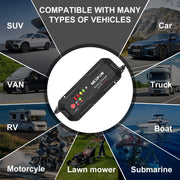 Nexpow Automotive Battery Charger, 5A Smart Trickle Charger with Force Charge Mode, 6V/12V Compatible with AGM, GEL, SLA, VRLA, LiFePO4 Batteries up to 100Ah, 6857P