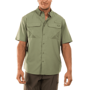 Realtree Mens Short Sleeve Guide Shirt, Oil Green Camouflage, Lightweight Polyester, Quick-Dry, UPF 50+ Protection, XL