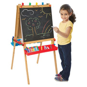 Melissa & Doug 1282 Deluxe Standing Art Easel Dry-Erase Board, Chalkboard, Paper Roller