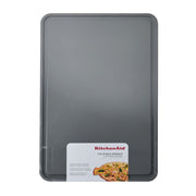 KitchenAid Classic Nonslip Plastic Cutting Board with Perimeter Trench, Reversible, Dishwasher Safe, White and Gray, 12x18 in, KE703NOSMGA
