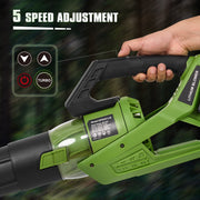 GASKY SF8A511-B 40V Cordless Leaf Blower, 420 CFM Air Volume, 120 MPH Wind Speed, 5 Speed Settings with Turbo Mode, Includes 2 x 2.0Ah Batteries and Charger,