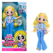 L.O.L. Surprise OMG The Powerpuff Girls Doll, Bubbles, Articulated Fashion Figure with Removable Outfit and Accessories, Brown Hair