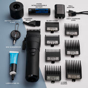 BaBylissPRO FXONE Black Cordless Clipper with N1 Brushless Motor, Ultra-Thin MIM Blade, Adjustable Taper Lever, Lithium-Ion Battery, 6 Comb Attachments