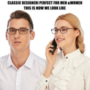 AQWANO Computer Reading Glasses Blue Light Block, Lightweight Flexible TR90 Frame, UV 400 Protection, Anti-Glare Rectangular Lens, Unisex, 1.25 Magnification, Pack of 4
