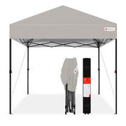Best Choice Products SKY6963 10x10ft Easy Setup Pop Up Canopy Tent - Light Gray, 1-Person Setup, Wheeled Case, 4 Weight Bags