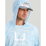 HUK Men's Icon Hoodie Hooded Fishing Shirt UPF 50+ Sun Protection Coastal Drift Long Sleeve Regular Fit H1200731