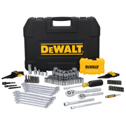 DeWalt Mechanics Tool Set, 142-Piece, 1/4-In. and 3/8-In. Drive, SAE and Metric, Chrome Vanadium Steel, Black and Yellow, DWMT45425