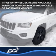 Coast2Coast Impostor Automotive Wheel Cover, 17 Inch, 5 Spokes, Snap-On, Gloss Black, ABS Plastic, Set of 4, IWCIMP373BLK