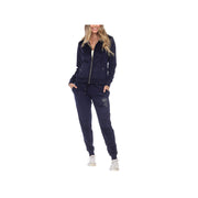 White Mark Adjustable Waist 2-Pc. Track Suit - NAVY SMALL
