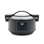 GreenPan 8 Quart Locking Lid Slow Cooker, Healthy Ceramic Nonstick, LED Touch Display, Portable Design, Graphite Blue