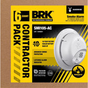 First Alert SMI105-AC Hardwired Ionization Smoke Detector with Precision Detection, 10-Year Battery Backup, Interconnectable, White, 6-Pack
