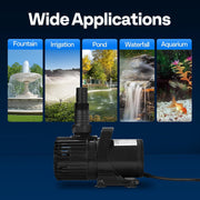 SPECSTAR 220W Submersible Pond Pump, 4500 GPH Flow Rate, 180 Adjustable Nozzle, Barrier Bag, Durable ABS Housing, VH1740US