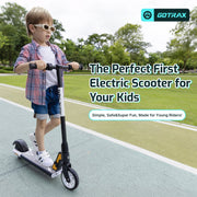 Gotrax GKS Mini Electric Kick Scooter for Kids Ages 6-12, 150W Motor, 7.5 mph Speed, 3.75 Mile Range, 6-Inch Solid Tires, All-Metal Frame, Black