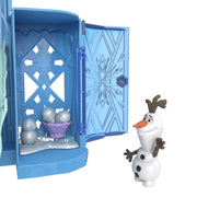 Mattel Disney Frozen Elsa Ice Palace Storytime Stacking Castle Playset with Posable Elsa Doll, Olaf and Snowgie Figures, Fold-Out Slide, Balcony, Hidden Room, Multicolor, JDP63