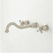 Signature Hardware SH449730BN Ballantine 1.2 GPM Wall Mounted Widespread Bathroom Faucet, Brushed Nickel
