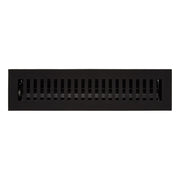 Signature Hardware Cast Iron Floor or Wall Register with Adjustable Damper, Black Powder Coat, 2-1/4 in x 10 in, 953951-2-10