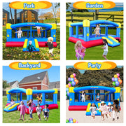 Causeair Inflatable Bounce House with Double Basketball Hoop and Throw Ball Game, 15ft x 14.8ft, Holds Up to 6 Kids, GFK-L002