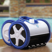 Hayward AquaNaut 400 Automatic 4-Wheel Drive Suction Pool Cleaner, Blue, For In-Ground Pools Up to 20 x 40 ft, V-Flex Variable Vane Turbine Technology, High-Traction Tires, Adjustable Roller Skirt, W3PHS41CST