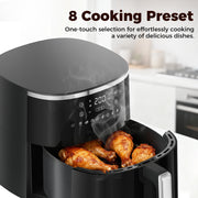 WiseStone Air Fryer 6QT Toaster Oven Kitchen Appliances with 8 Cooking Presets, 8-in-1 Max Crisp, Air Fry