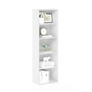 Furinno 11055WH 5 Tier Reversible Open Shelf Bookcase, White