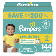 Procter & Gamble Pampers Swaddlers Baby Diapers Size 2, 144 Count