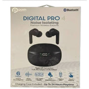 POM Digital Pro 4 Noise Isolating Premium Wireless Earbuds Black