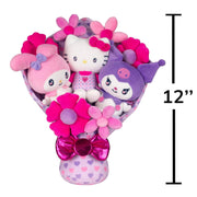 Jazwares Hello Kitty and Friends 12-Inch Plush Valentine's Bouquet, Customizable Plush Arrangement, Multicolor, Ages 6+