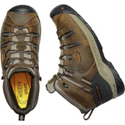 KEEN Utility Mid Flint II Waterproof Soft Toe Work Boots for Men - Black Olive/Brindle - 14M