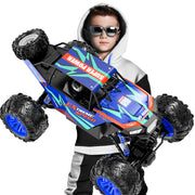 JoyStone DE60-1 DEERC Metal Car Large 1:8 Scale 4WD Remote Control Monster Truck with 2 Batteries, Dark Blue