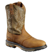 Ariat Workhog Pull-On Work Boot, Waterproof Full-Grain Leather, Composite Toe, Aged Bark Army Green, Size 11.5, 10001188